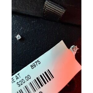 Sterling Silver Cubic Zirconia Stud Earrings Small Boxed Womens